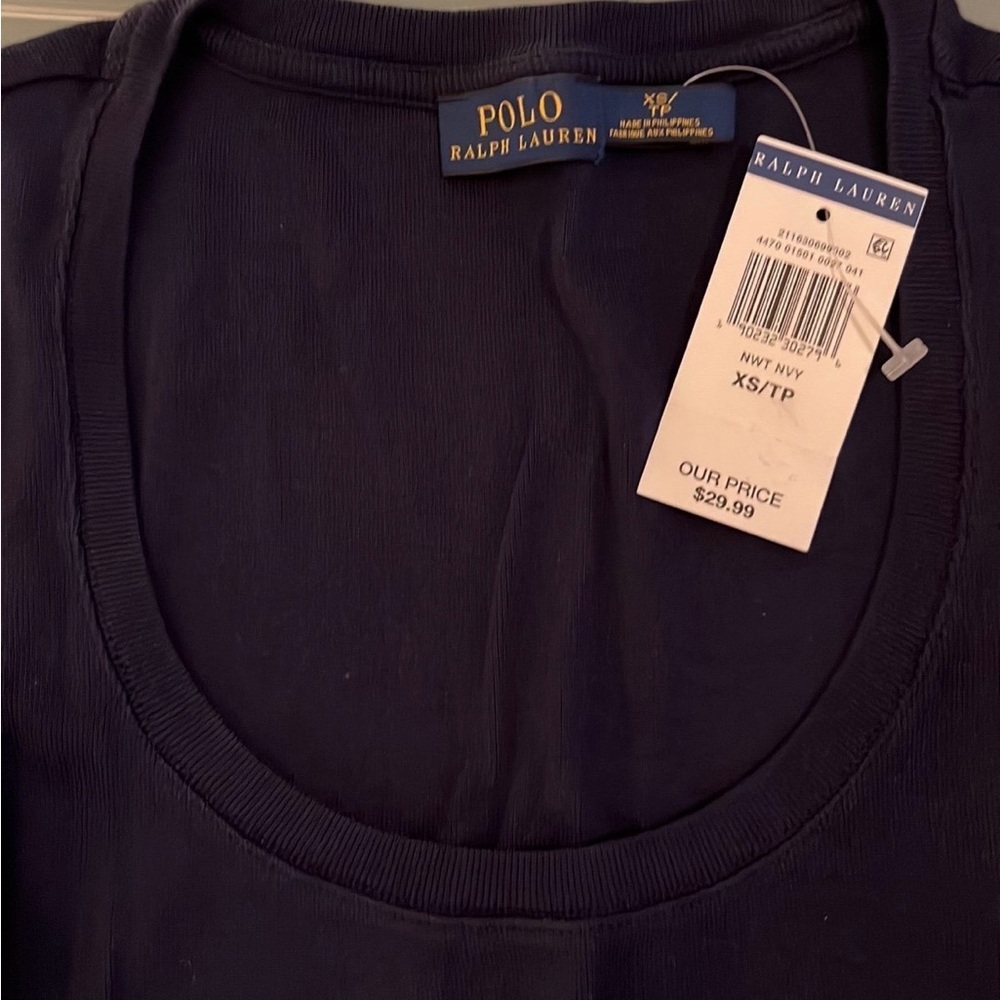 Ralph Lauren Polo Navy Tee with Yellow Accents - Picture 4 of 5